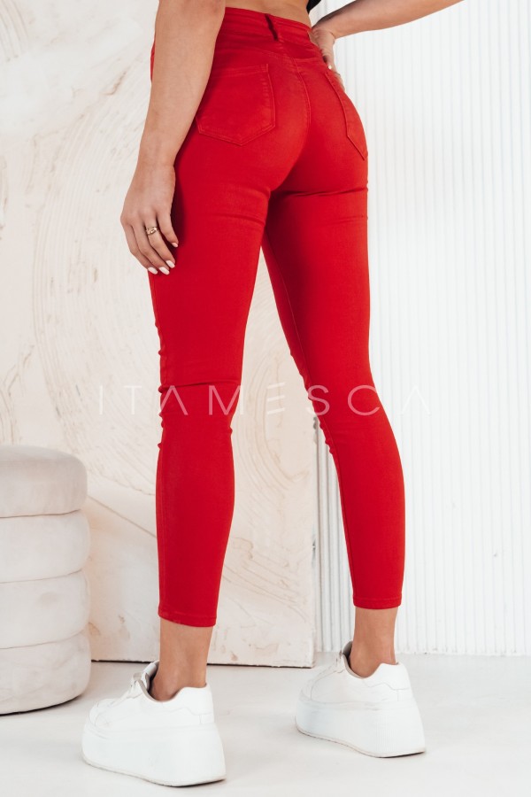 Spodnie damskie jeansowe CLARET czerwone