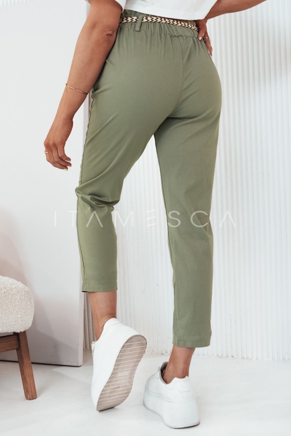 Spodnie damskie materiałowe ERLON zielone