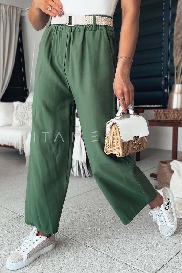 Spodnie damskie dzwony CHIMAS zielone
