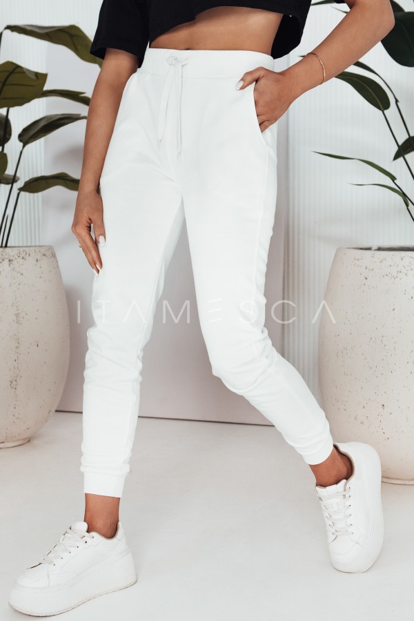 Spodnie damskie dresowe MANTI białe