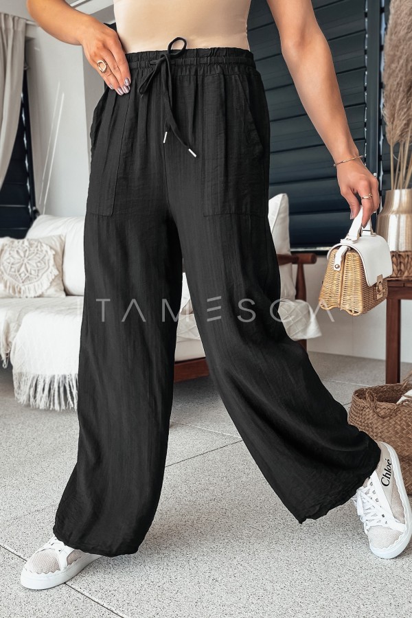 Spodnie damskie wide leg NAMAYAS czarne