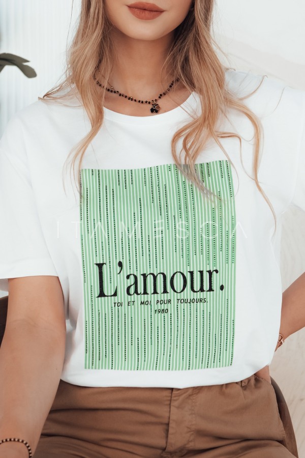 T-shirt damski LAMOUR zielony