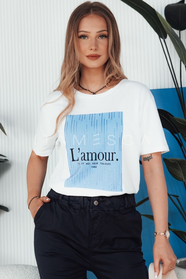 T-shirt damski LAMOUR niebieski