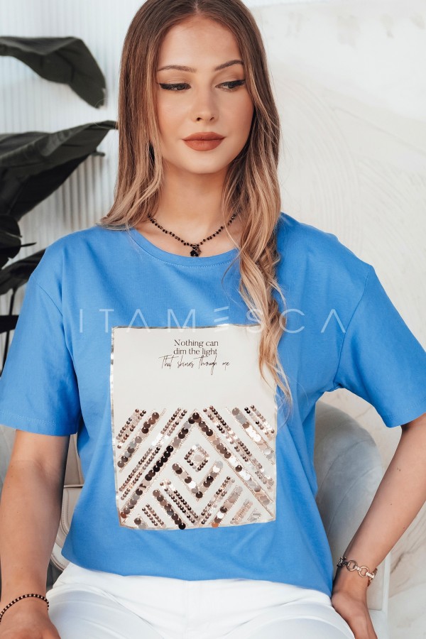 T-shirt damski CENTIA niebieski