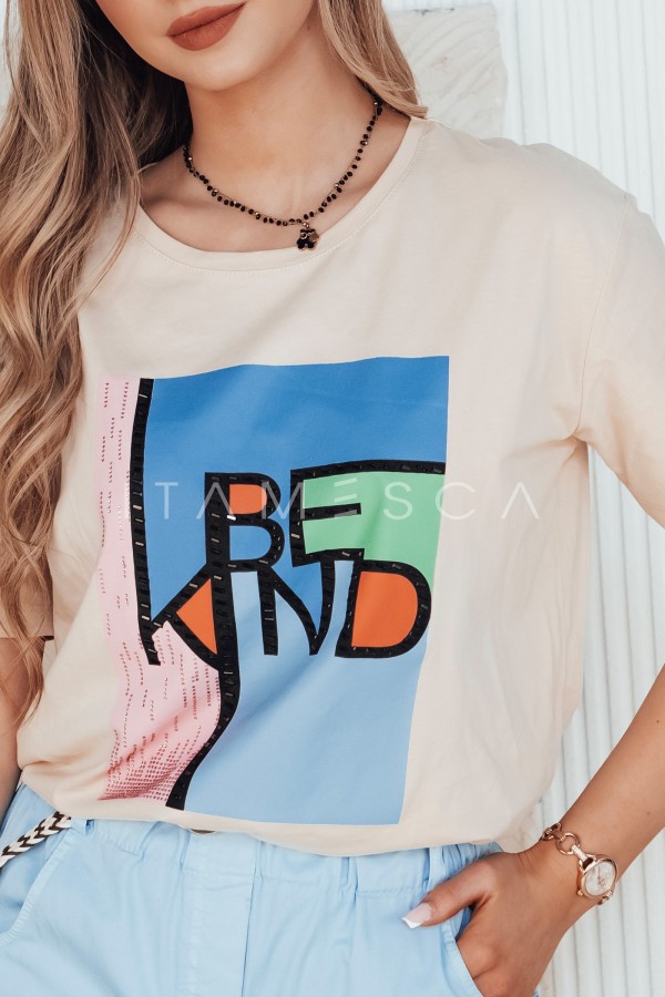 T-shirt damski KINDBE brzoskwiniowy