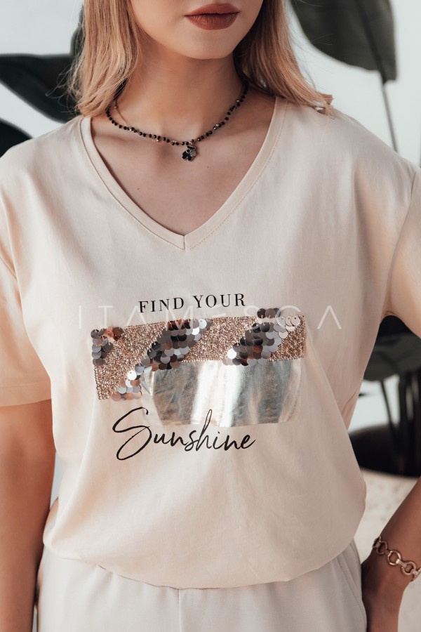 T-shirt damski SUNSHINE brzoskwiniowy