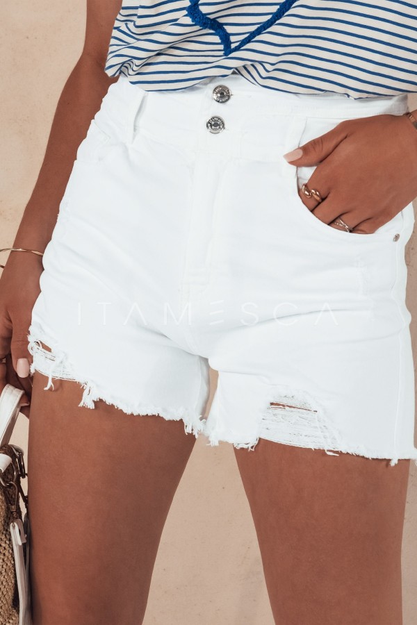 Szorty jeansowe damskie VERONA białe