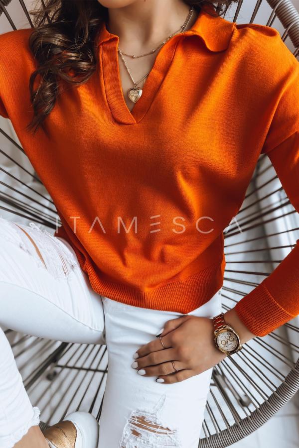 Pomarańczowy sweter damski ORBILLA